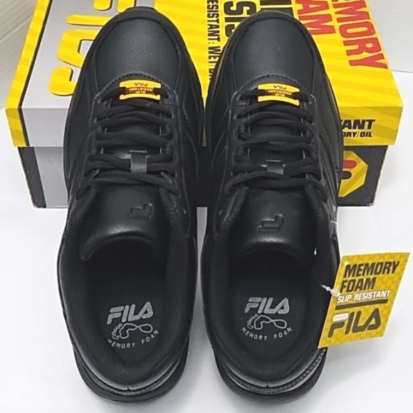Fila Memory Workshift Ultra Slip Resistant Black Sneakers - Picture 12 of 16